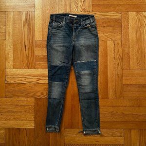 Levi's 721 Vintage High Rise Patchwork Skinny Jeans